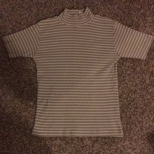 Casual Corner: Tan and Stripped turtleneck